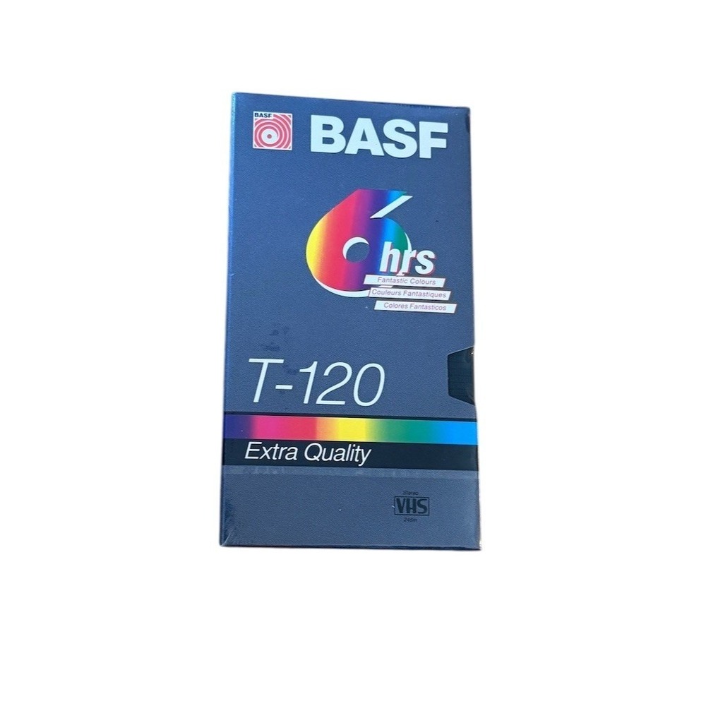 BASF T-120 Blank VHS Video Tape 6‎ Hour Sealed Extra Quality Recordable